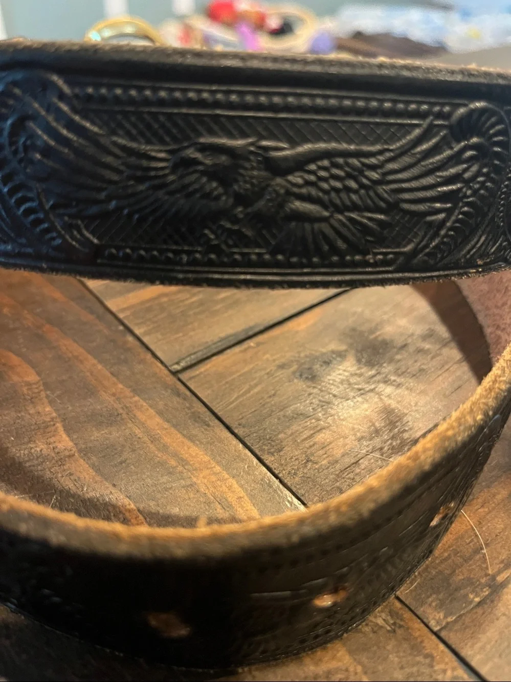 Vintage Leather Western Eagle Belt